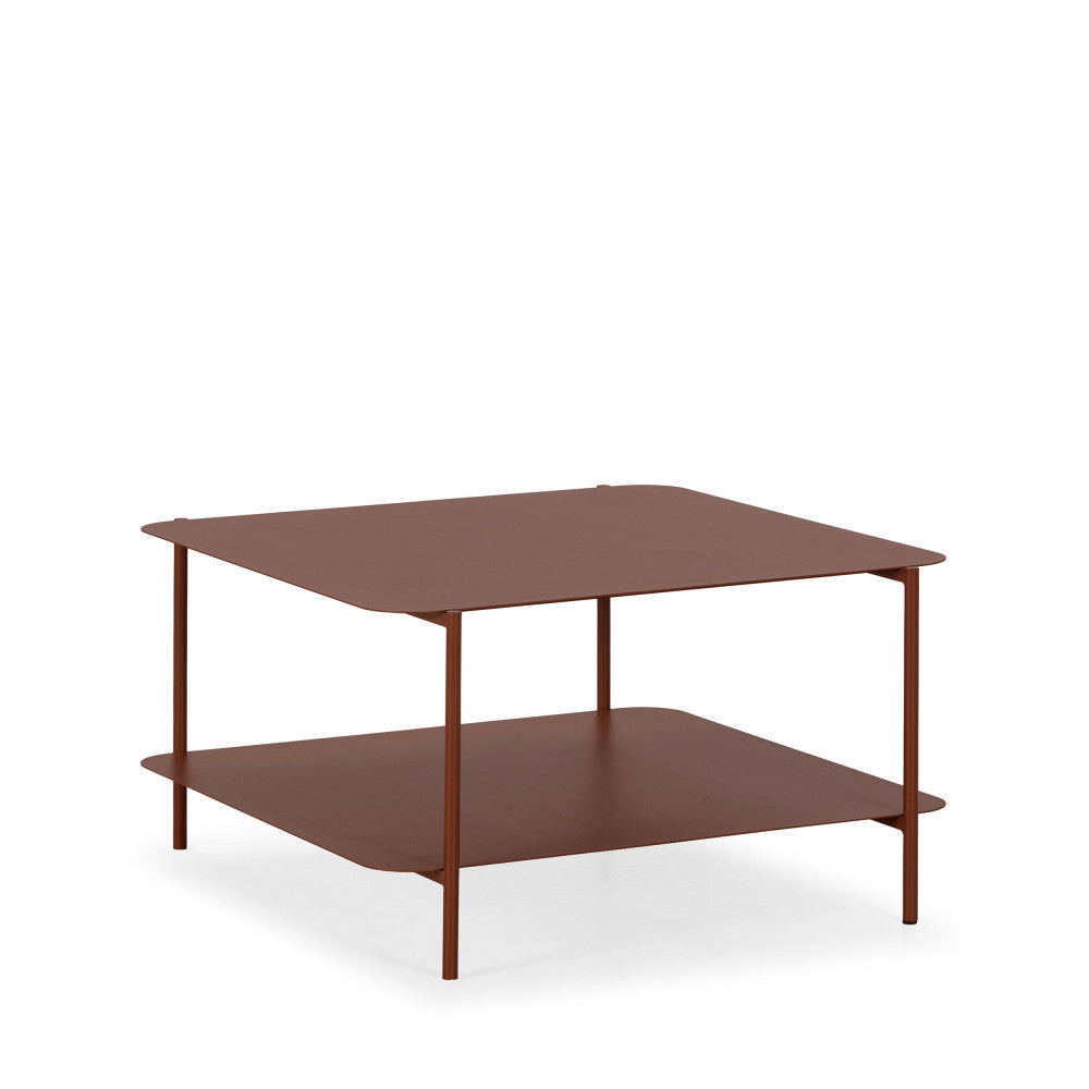 Judith - Mesa de centro con doble tablero - Metal - Marrón glacé