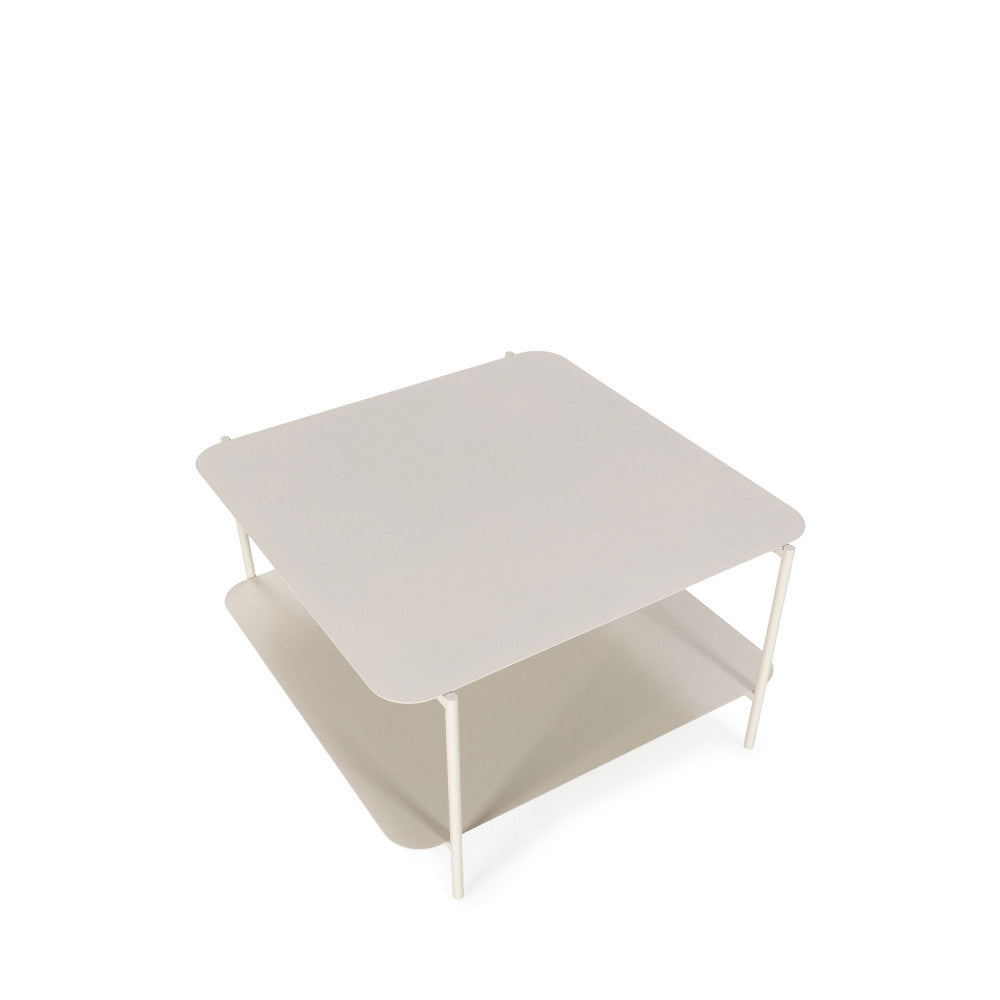Judith - Mesa de centro con doble tablero - Metal - Beige
