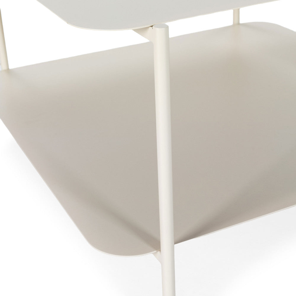 Judith - Mesa de centro con doble tablero - Metal - Beige