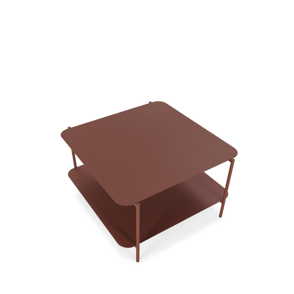 Judith - Mesa de centro con doble tablero - Metal - Marrón glacé