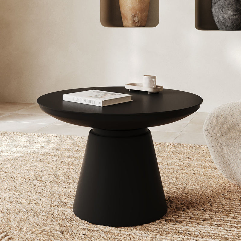 Table basse Gomez en métal noir D60 cm