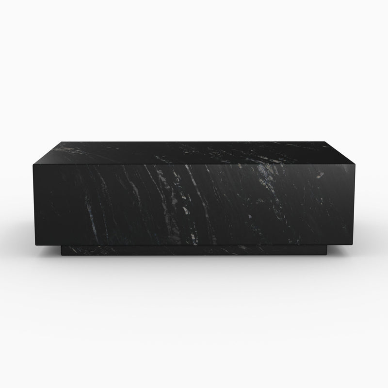 table basse noire en marbre rectangulaire izae