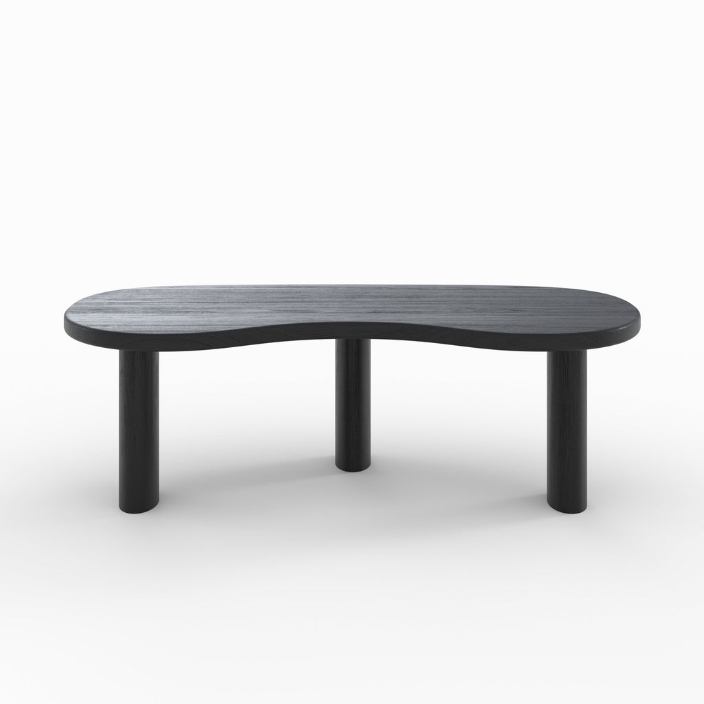 Brandan - Mesa de centro de madera maciza orgánica de Mindi Black