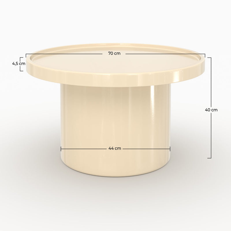 Table basse Nora laquée blanche en MDF, D70 cm