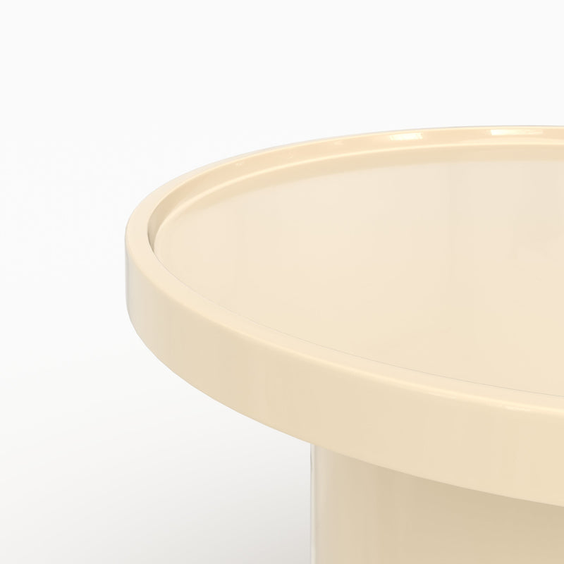 Table basse Nora laquée blanche en MDF, D70 cm
