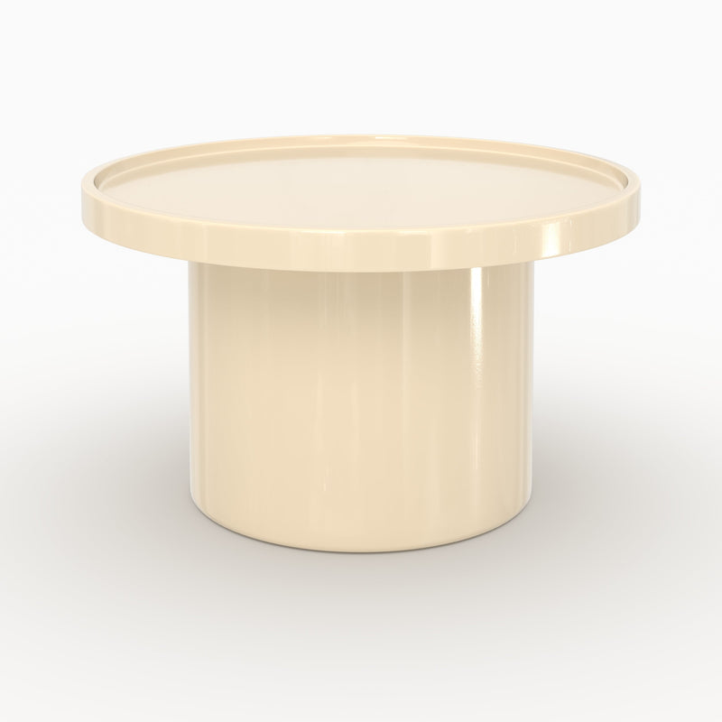 Table basse Nora laquée blanche en MDF, D70 cm