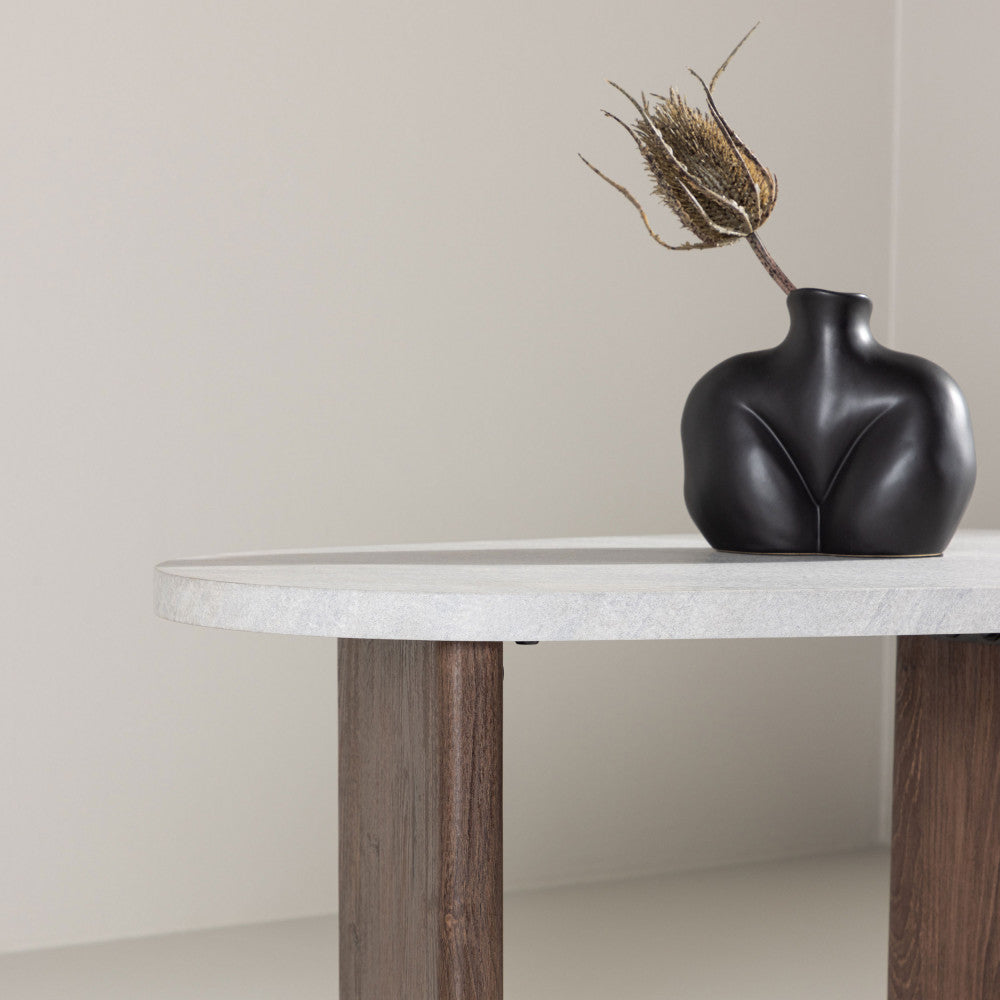 Gronvik - Organic Coffee Table - Marble Effect - Light Grey
