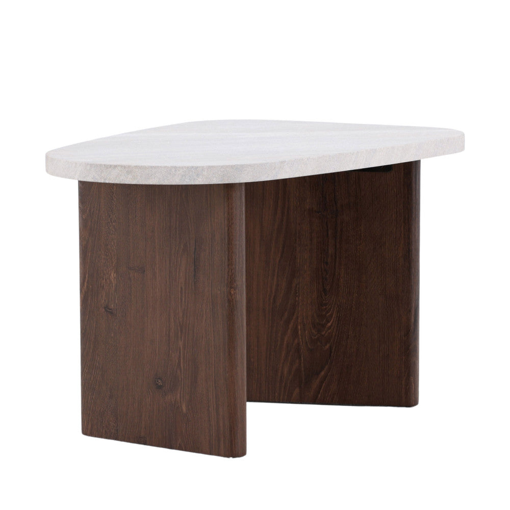 Gronvik - Organic Coffee Table - Marble Effect - Light Grey