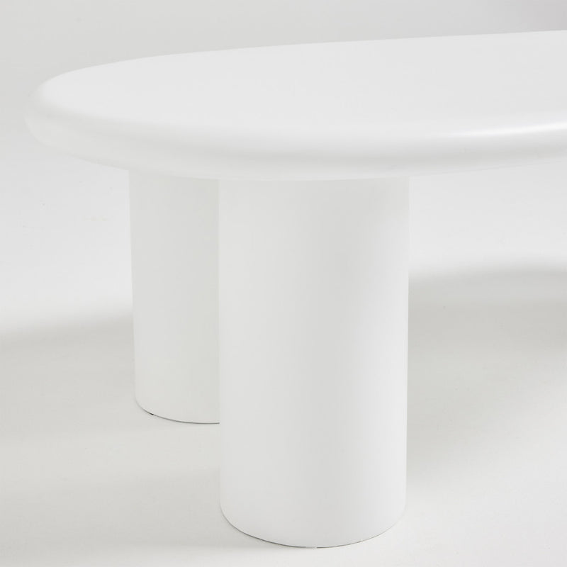 Luna - Table Basse Organique - Fibre De Ciment - Blanc