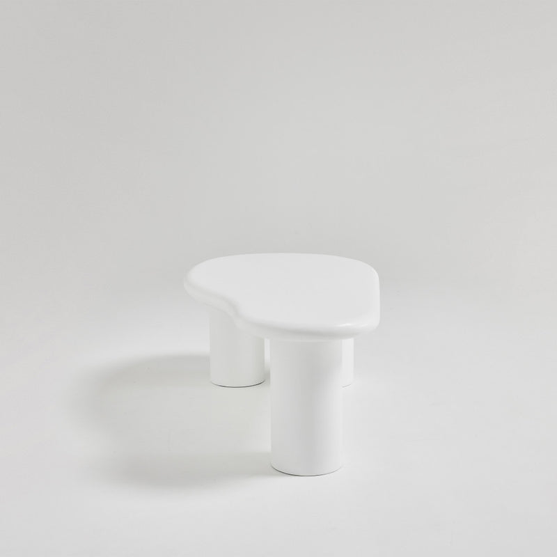 Luna - Table Basse Organique - Fibre De Ciment - Blanc