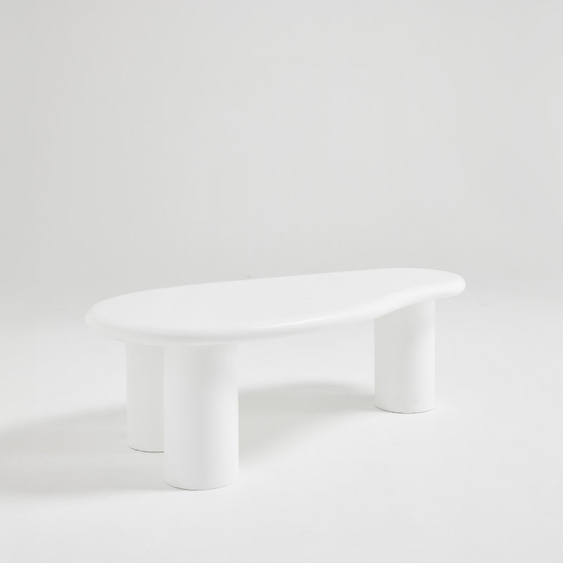 Luna - Table Basse Organique - Fibre De Ciment - Blanc