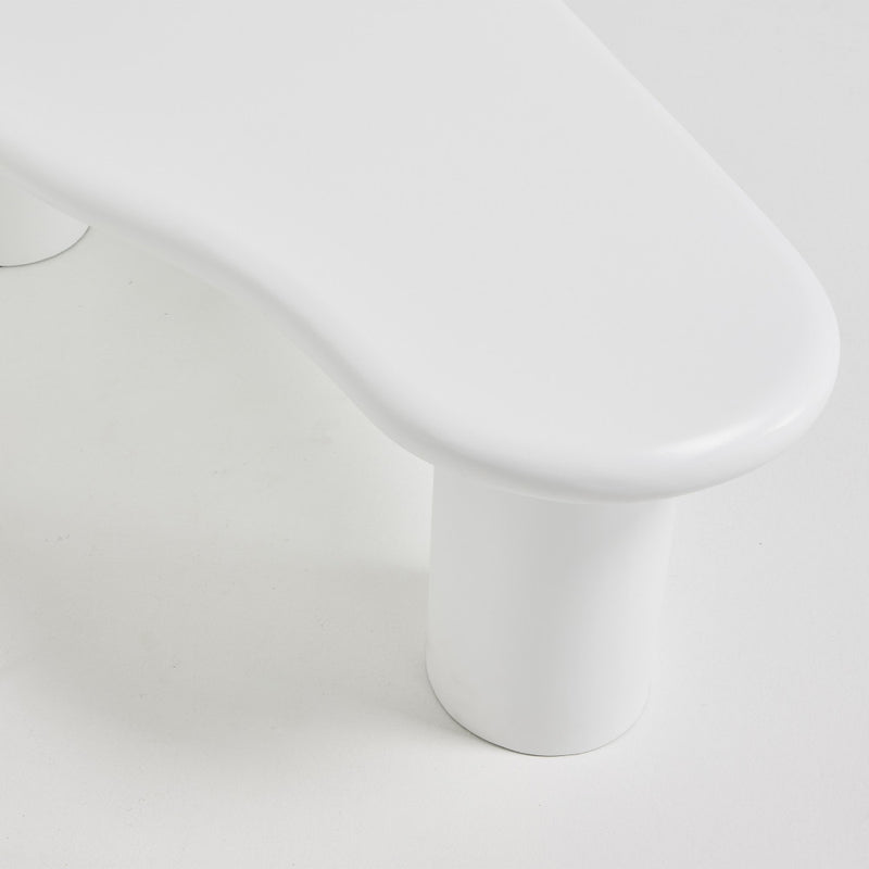 Luna - Table Basse Organique - Fibre De Ciment - Blanc