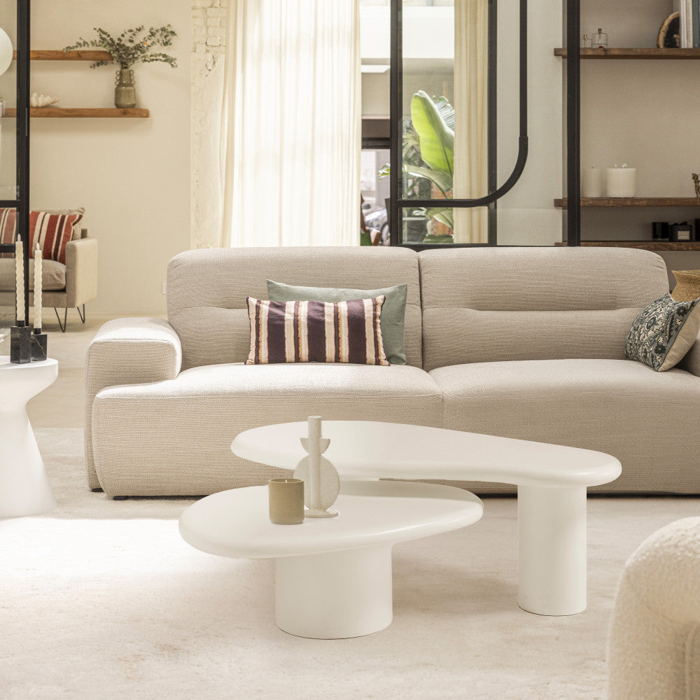 Luna - Table Basse Organique - Fibre De Ciment - Blanc