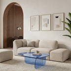 Tila - Organic Coffee Table - Glass - Blue