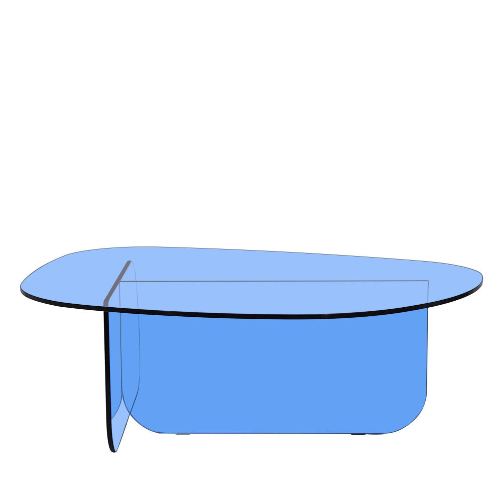 Tila - Organic Coffee Table - Glass - Blue