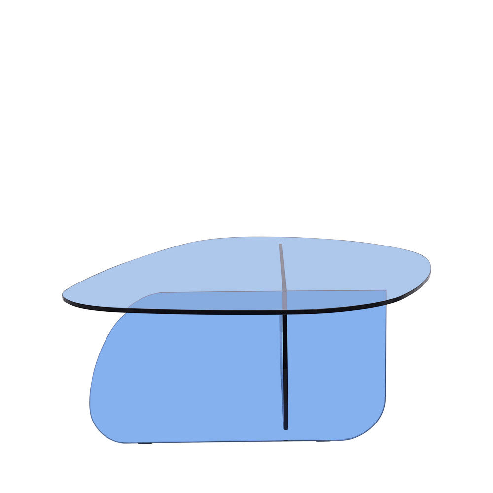 Tila - Organic Coffee Table - Glass - Blue