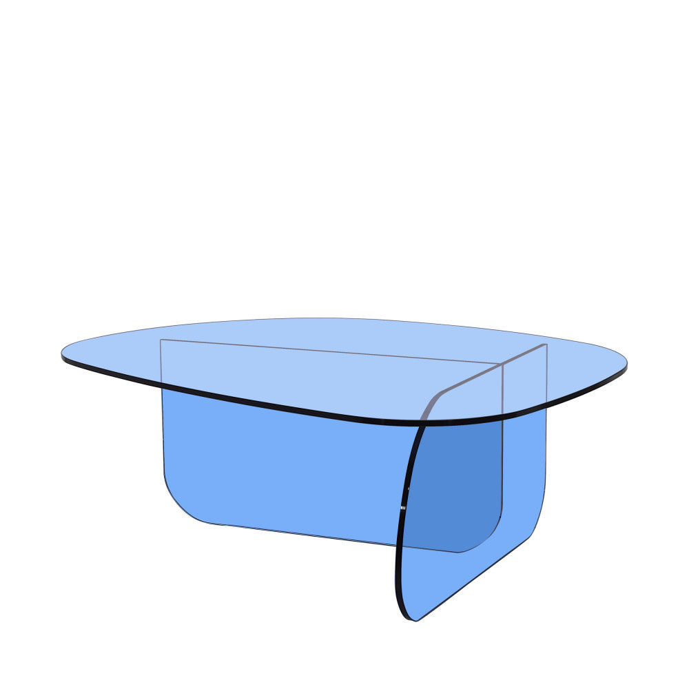 Tila - Organic Coffee Table - Glass - Blue