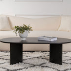 Sam - Oval Coffee Table - Wood - Black