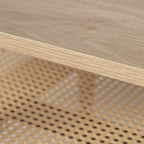 Ellos - Table Basse Ovale - Bois Et Cannage - Bois Clair