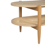 Ellos - Table Basse Ovale - Bois Et Cannage - Bois Clair