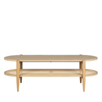 Ellos - Table Basse Ovale - Bois Et Cannage - Bois Clair