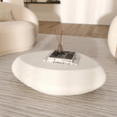 Table basse Maui blanche en fibre d'argile effet béton