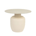Karula - Round Travertine-Effect Coffee Table - Beige