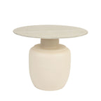 Karula - Round Travertine-Effect Coffee Table - Beige
