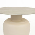 Karula - Round Travertine-Effect Coffee Table - Beige