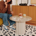 Leon - Round Coffee Table - Aluminium - Beige