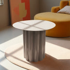 Leon - Round Coffee Table - Aluminium - Beige