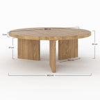 Galia - Table Basse Ronde En Bois Massif De Mindi