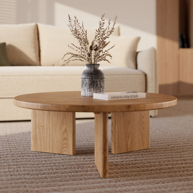 Table basse ronde Galia en bois massif de mindi