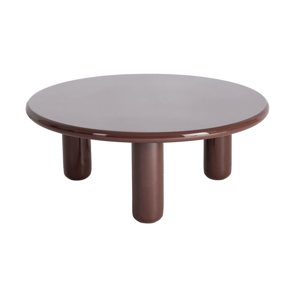 Asra - Round coffee table 90 cm - Lacquered - Burgundy