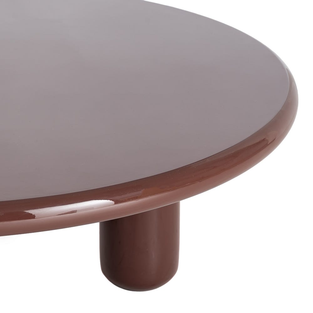 Asra - Round coffee table 90 cm - Lacquered - Burgundy