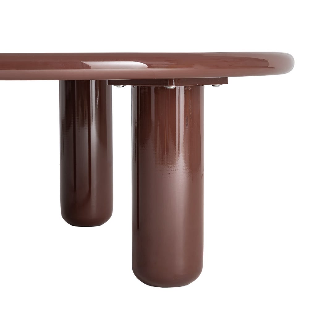Asra - Round coffee table 90 cm - Lacquered - Burgundy