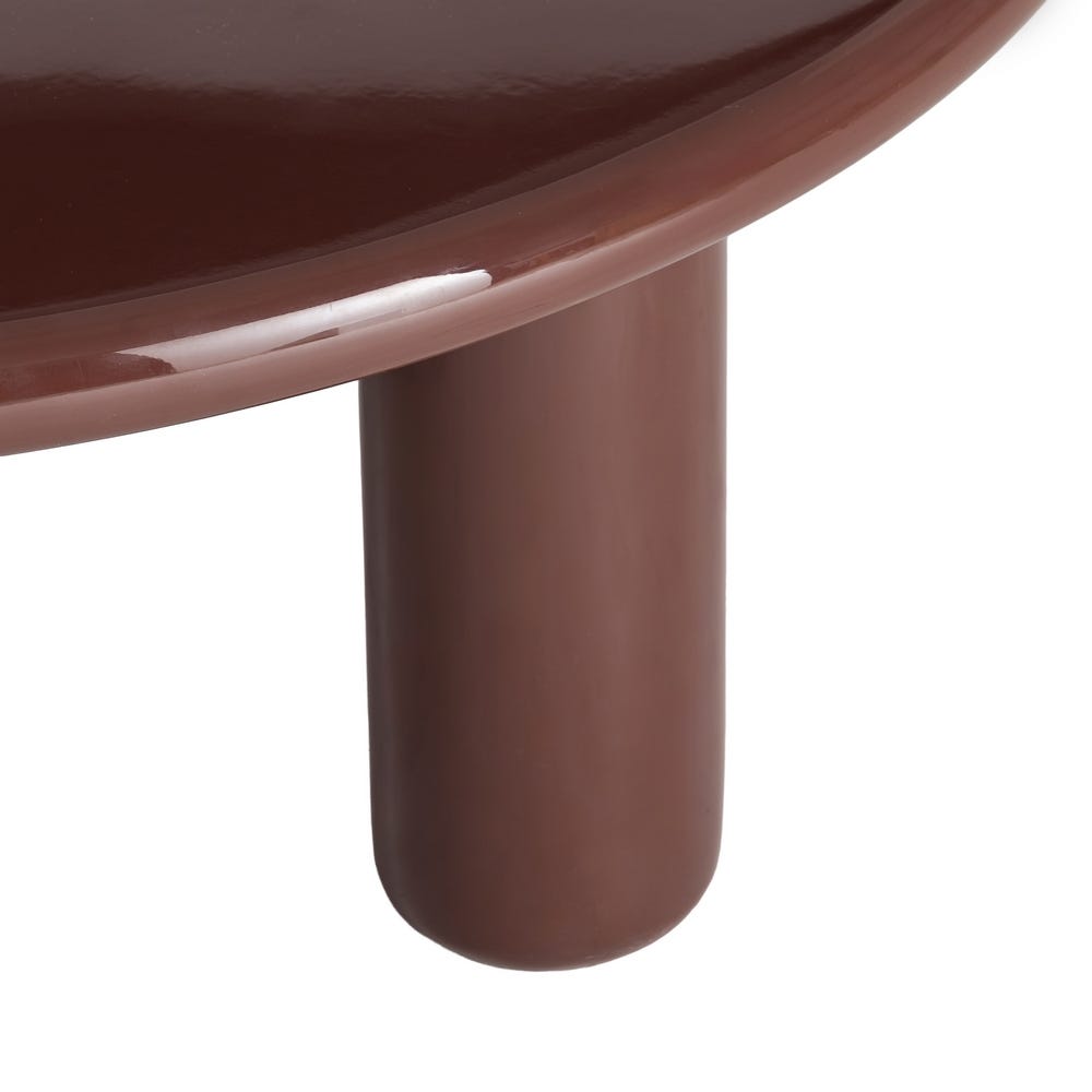 Asra - Round coffee table 90 cm - Lacquered - Burgundy