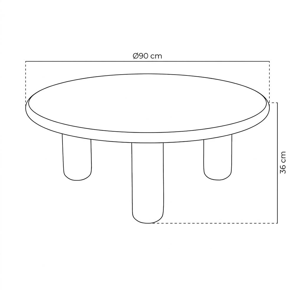 Asra - Round coffee table 90 cm - Lacquered - Burgundy