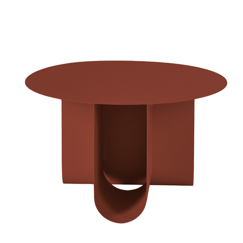 Blum - Round Coffee Table - Metal - Burgundy