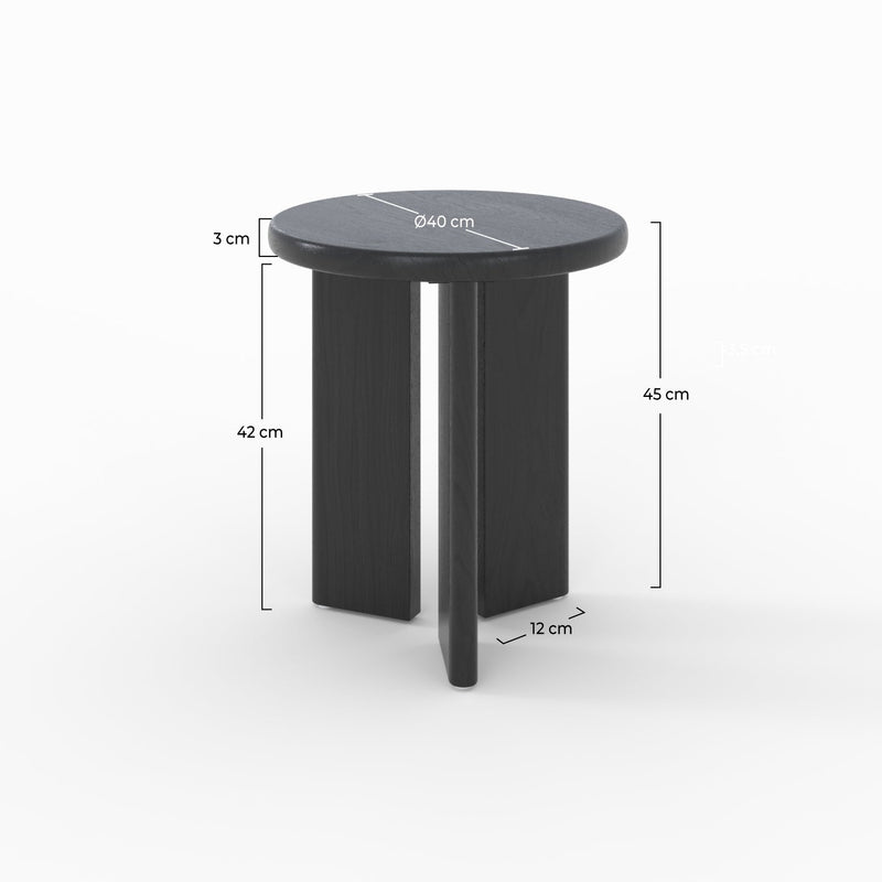 Table d'appoint Néa ronde en bois noir D40 cm