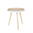 False - Table Basse Ronde Trépied - Bois clair