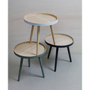 False - Table Basse Ronde Trépied - Bois clair