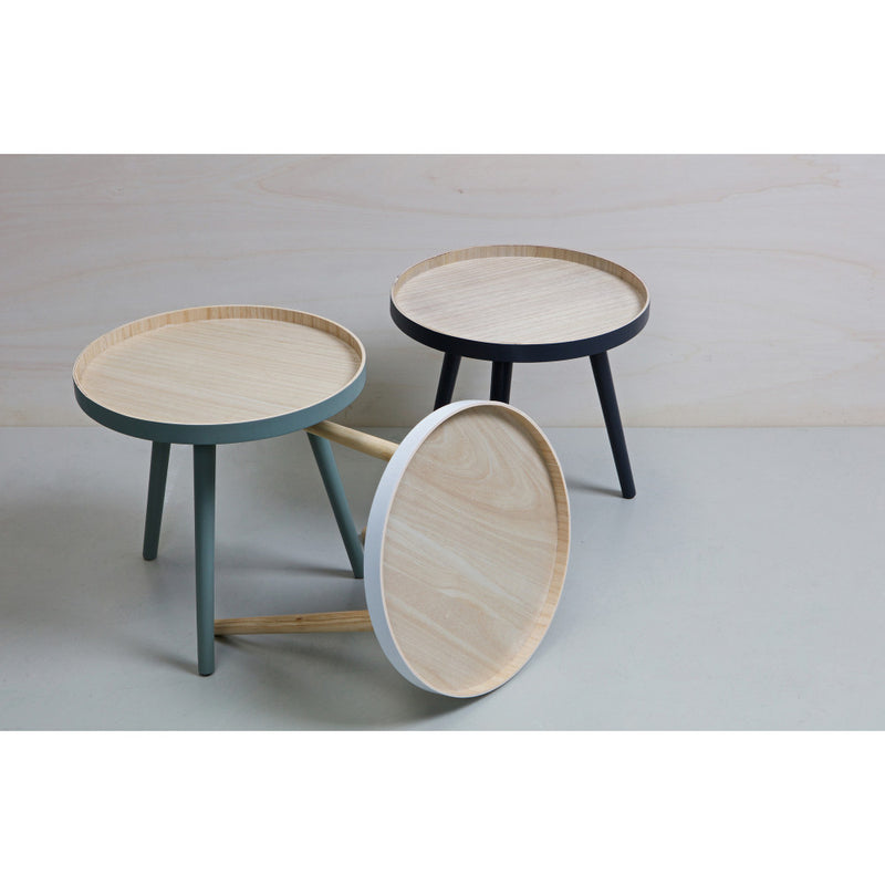 False - Table Basse Ronde Trépied - Bois clair