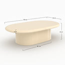 Table basse ovale Sia laquée blanche en MDF, 120 cm
