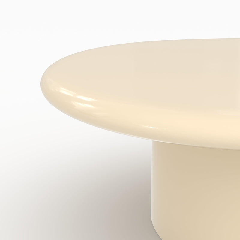 Table basse ovale Sia laquée blanche en MDF, 120 cm