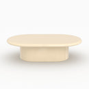 Table basse ovale Sia laquée blanche en MDF, 120 cm