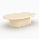 Table basse ovale Sia laquée blanche en MDF, 120 cm