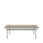 Barlow - Mesa de centro - Vidrio, patas cromadas - Vidrio ámbar