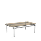 Barlow - Mesa de centro - Vidrio, patas cromadas - Vidrio ámbar