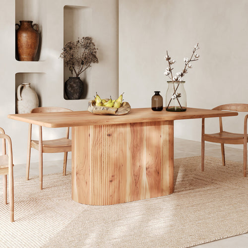 June - Table Rectangulaire En Bois Massif D'Acacia 6 Places
